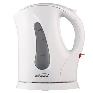 Brentwood Electric Kettle KT-1610 BPA Free Plastic 1L Cordless White Travel Tea